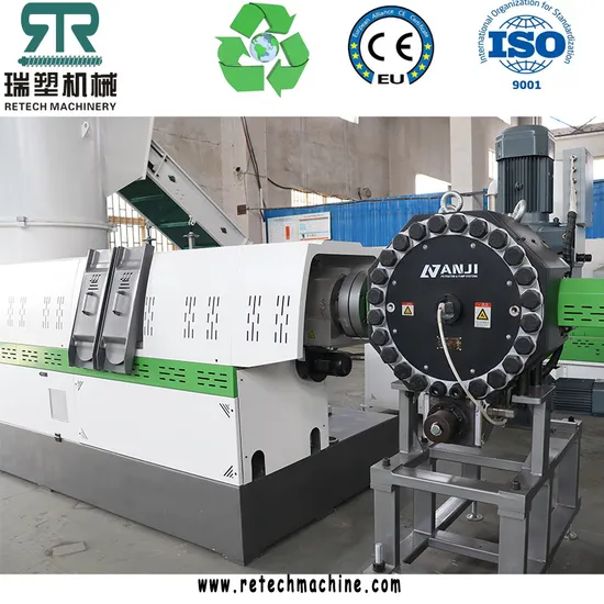 Double Stage PP PE Fiber/Fabric/Non-Woven/Woven Raffia/Film Plastic Recycling Pelletizing Granulating Line