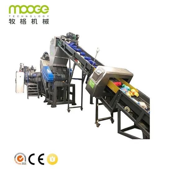 Waste Plastic Recycling Plant / PP PE Washing Line / HDPE Bottle Flakes Recycling Machine