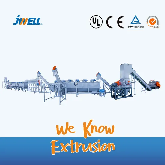 Jwell Recycling Machine Washing Line High Capacity Full Automatic Plastic PP PE Pet PVC Film Bags Bottle Crushing Washing Recycling Machine