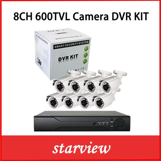 Surveillance 8CH 600tvl Security Bullet IR Camera CCTV DVR Kit (SV-DK08W2C60)
