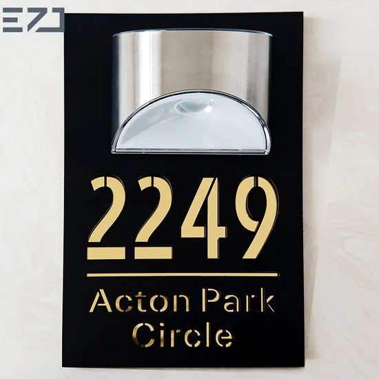 Ezd Custom Electrical Outdoor House Yard Street Solar Power Light Door Signs