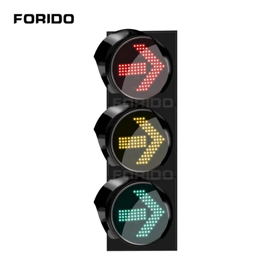 Red, Yellow and Green Arrow Direction Traffic Lights