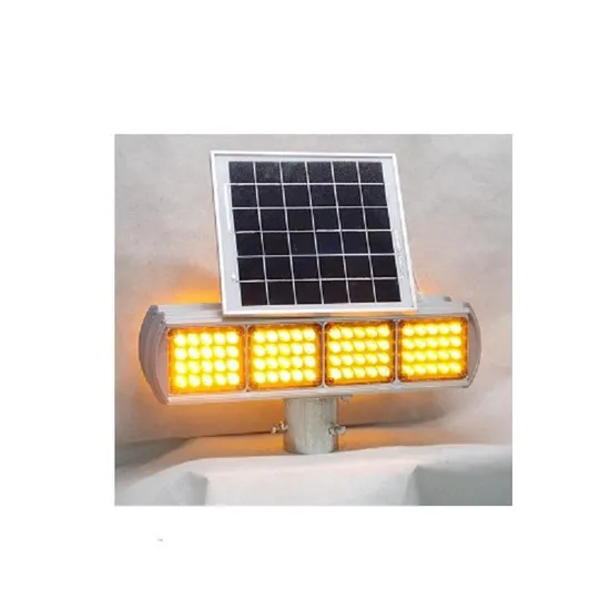 Solar Warning LED Flash Lamp Four Lights Double Side Construction Safety Traffic