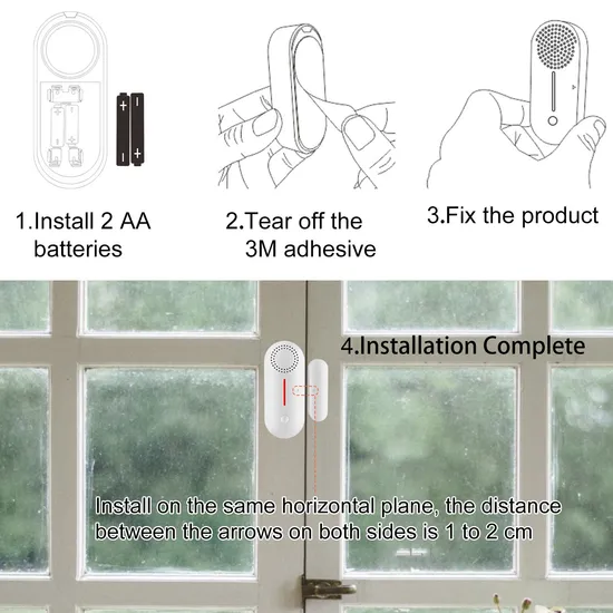 Tuya WiFi Smart Door and Window Alarm Door Magnetic Reminder Detector Door and Window Switch Alarm