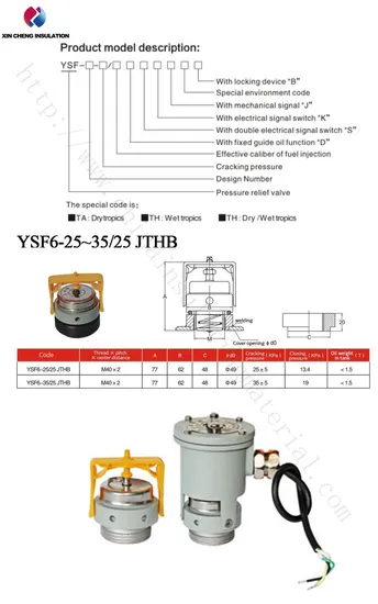 Transformer Part Pressure Relief Valve Transformer Accessories for Power Transformer