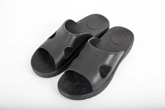Seagebel Wholesale Black Grounding ESD Anti-Static Lab Cleanroom Women Men Male Female EVA Safety Anti-Slip Spu Soft Sole Open Shoe Slide Sandals Slippers Price