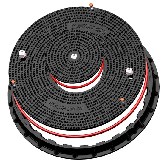 High Quality BS En124 SMC Composite Telecom Square Manhole Covers FRP Fiberglass Round Double Sealed Manhole Cover and Frame Polyester Inspection Manhole Cover