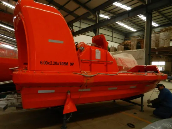 F. R. P Material Marine Lifeboat Rescue Boat Frc 9 to 15person Fast Rescue Boat and Single Arm Davit a Type Crane