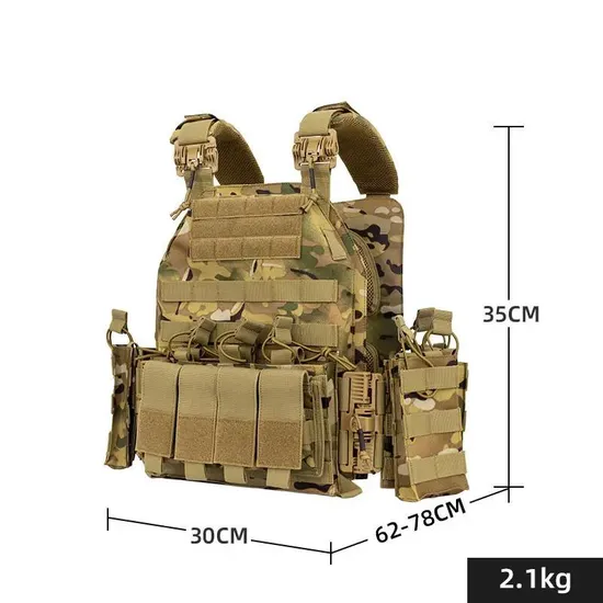 Custom Oxford Fabric Camouflage Waterproof Molle K19 Multicam Tactical Vest Plate Carrier