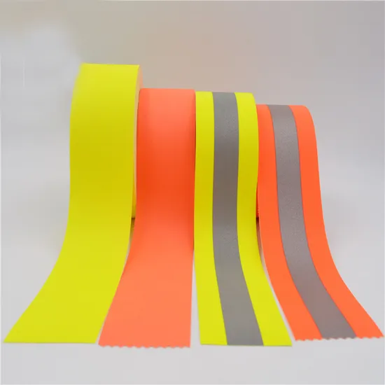 Fluorescent Yellow Flame Retardant Grade Cotton Reflective Warning Tape