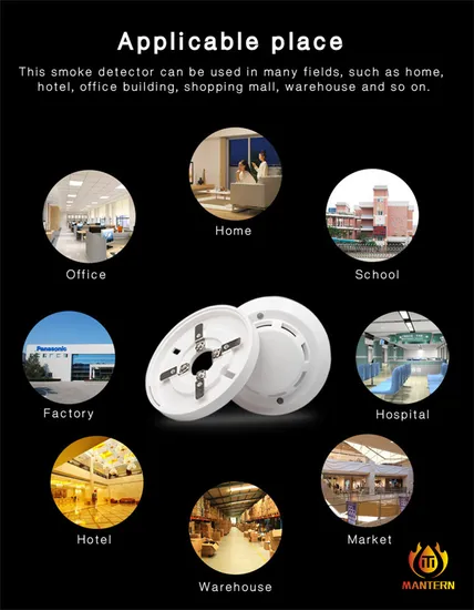 2/4 Wired Photoelectric Photoelectronic Smoke Detector