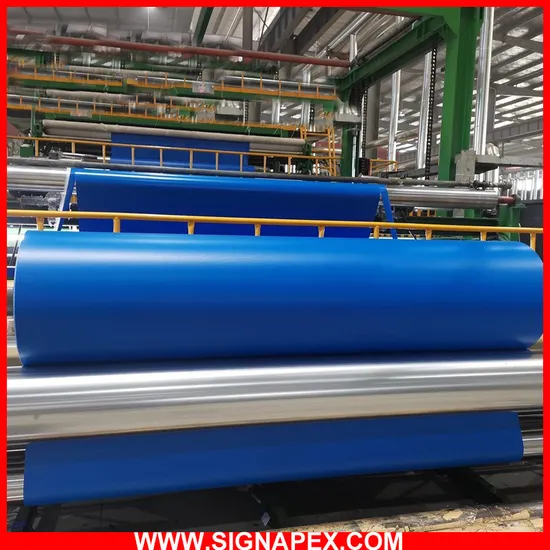 Signapex Blue PVC Tarpaulin Fabic for Swimming Pool and Fish Pond
