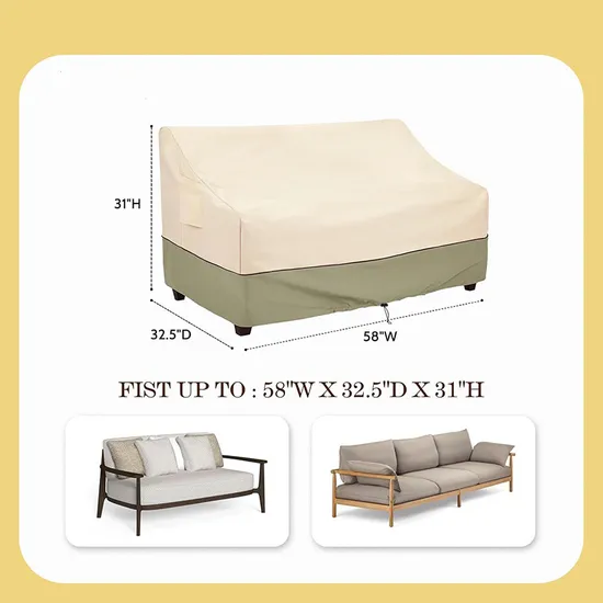Outdoor Waterproof Furniture Patio Sofa Covers Fits up to 58W X 32.5D X 31h Inches