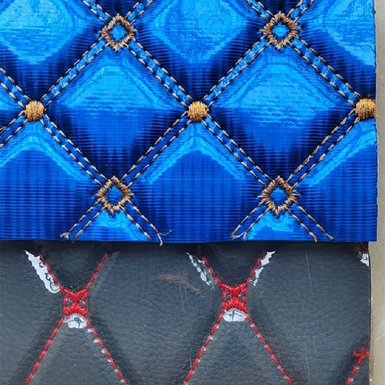 Embroidery Quilted Vinyl Synthetic Leather Car Seat Cover Fabric