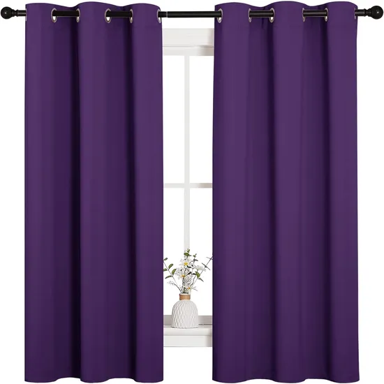 2 Panel Room Darkening Grommet Top Blackout Curtains for Bedroom 2