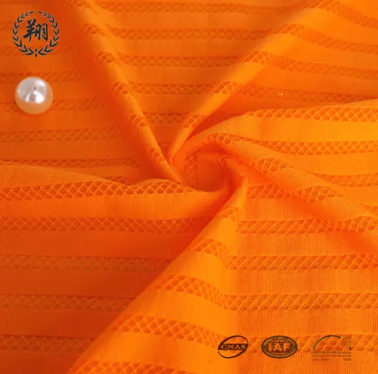 Nylon Spandex Strip and Mesh Jacquard Fabric Cool Breathable Top Sportswear/ Lingerie/Bikini