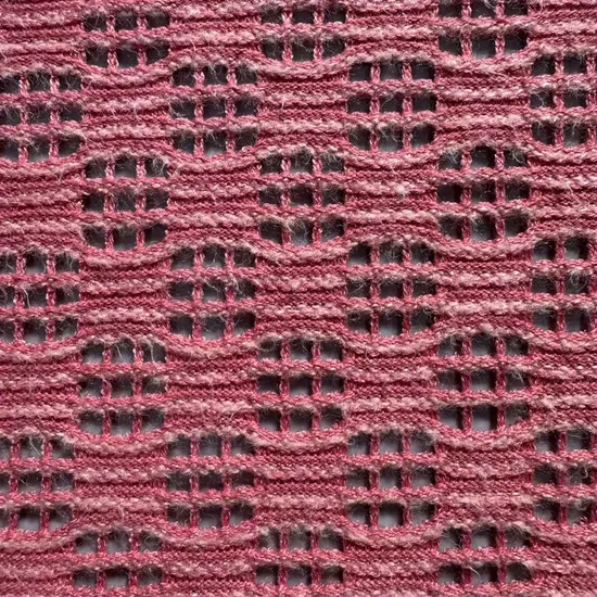 Knitted Rose Red Acrylic Plaid Hollowed out Fabric