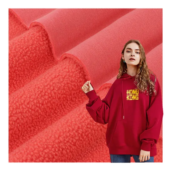 Anti-Pilling 50cotton 50polyester CVC French Terry Soft Fleece Fabric One Side Brushed for Hoodie and Sweater