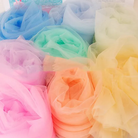 160cm 25gsm Stock Color Luxury Nylon Plain Soft Tulle Fabric For Dress
