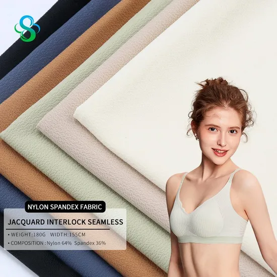 Professional Supply Customize Jacquard Interlock Seamless 64% Nylon 36% Spandex Fabric for Underwear