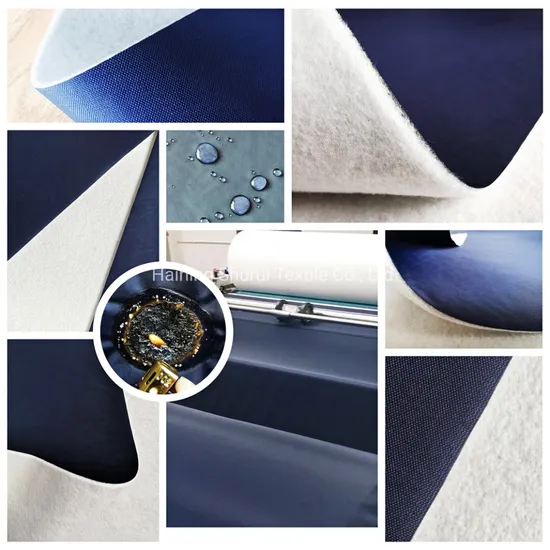 100% Nylon Oxford Mattress Ticking Fabric with PU Coating Bonded with Fr Non-Woven