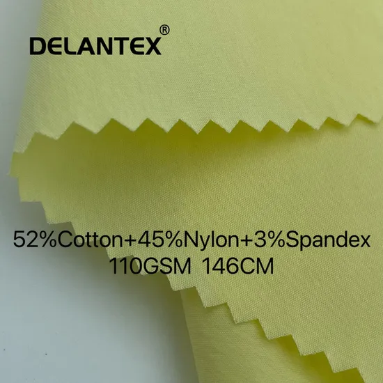 52%Cotton 45% Nylon 3%Spandex Plain Weave Cotton Nylon Spandex Stretch Fabric