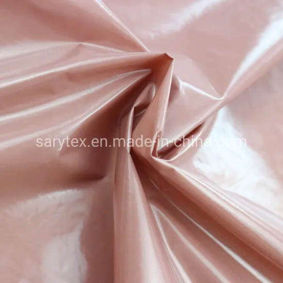 Nylon Taffeta Fabric with PU Coating Waterproof Shiny Fabric for Garments
