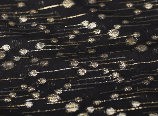 Oeko Tex 100 Certificate Wholesale Customs 100%Mulberry Silk Metallic Silk Lurex Dots Clip Pattern for Garment Fabric