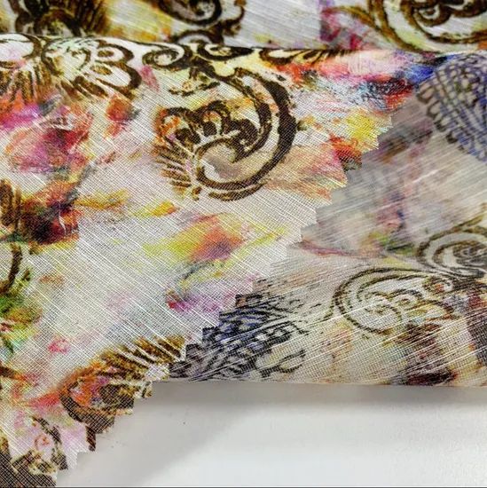 Silk Hemp Digital Printing Fabric Pure Silk Fabric Wholesale Mulberry Silk Fabric Silk Hemp Fabric Supplier Jacquard Good Quality Silk Fabric