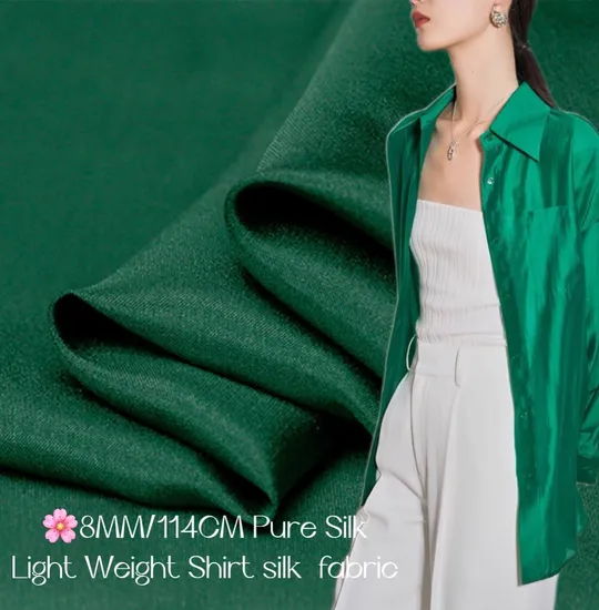 China Wholesale 8mm/114cm/34GSM 100% Pure Silk Fabric for Shirt and Dress/Scarf