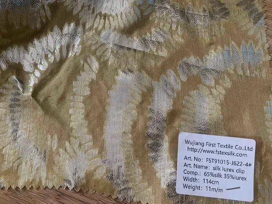 Fashion Garment Silk Lurex Fabric Silk Metallic Jacquard Fabric
