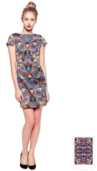 Geometry Patterns Digital Printed Wool Silk Crepe Satin Fabric for Office Lady Shirt