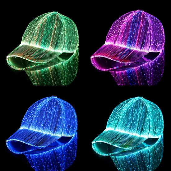 New LED Fiber Optic Light-Emitting with 7 Colors Luminous Glowing Hat Bar Bungee Baseball Cap Hip-Hop Couples Flashing Caps