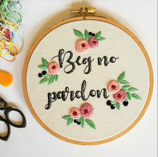 Plant Patterns Needlework Handmade Plant Flower DIY Embroidery Kit Creative for Beginners