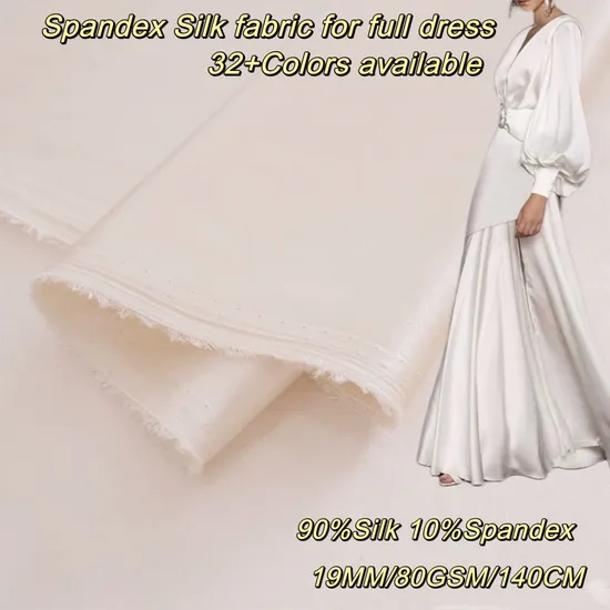 (32+colors available in stock) 19mm/80GSM 100% Pure Silk Fabric for Women Garment/Full Dress