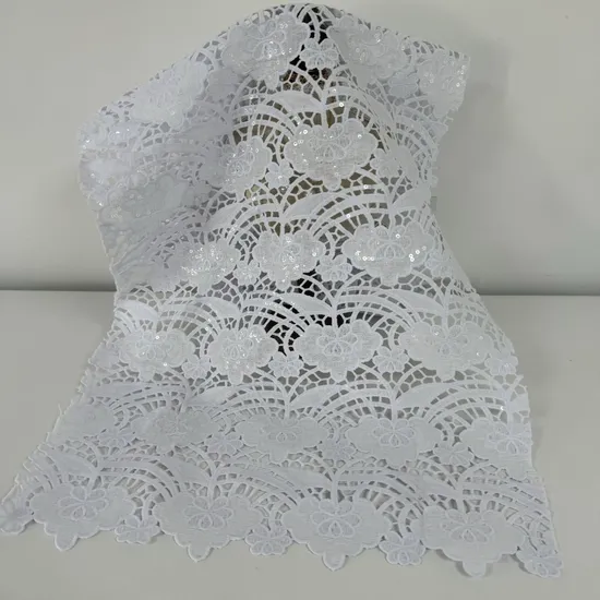 Wedding Dress Milk Silk Embroidered Sequined Fabric