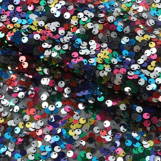 Factory Fancy Sequin Fabric Mesh Embroidery Tulle for Dress Decoration Bag DIY Crafts