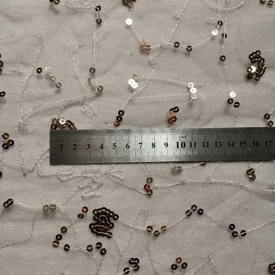 Manufacturer Sequin Embroidery Tulle Wedding Dress Cheap Polyester Clothing Material Fabric