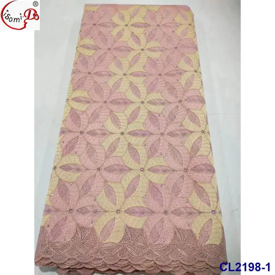 Latest Lafaya Nigerian Embroidery Voile Lace Fabric 100% Cotton Dubai Style Party Cloth Material Wedding Boys Girls