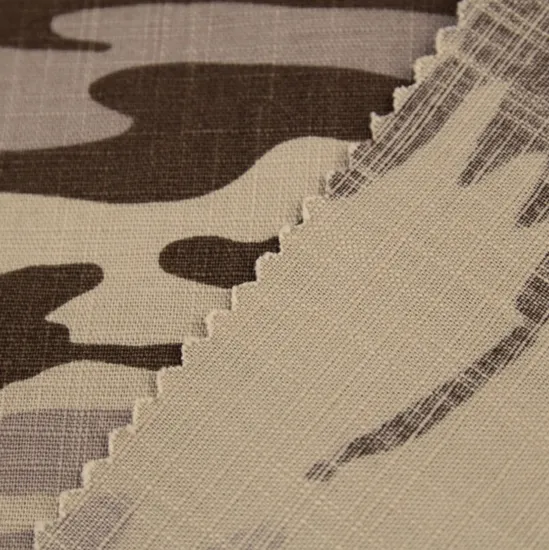 Comfortable 100% Linen Printed Woven Camouflage Fabric for Summer Clothing Camouflage Fabric
