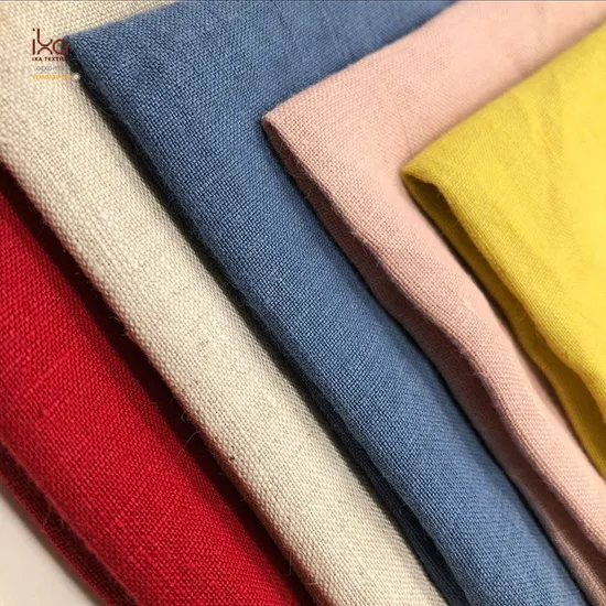 Sand Wash Natural Clothes Shirt Home Textile Sofa Garment Heavy Curtains Roll Wholesale 100% Plain Linen Fabric