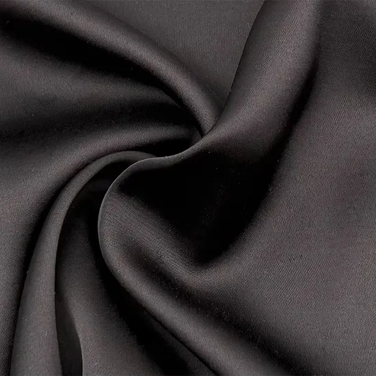 Premium Black Spandex Silk Fabric for Party Dress Soft Pyjama Uniform Lining