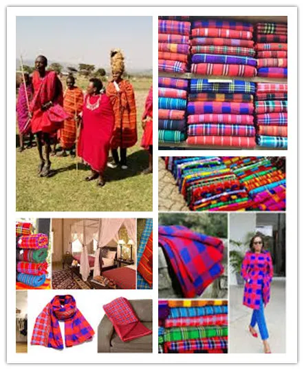 Factory Bulk Produce Maasai Shuka Fabric for Kenya Tanzania Traditional Clothing