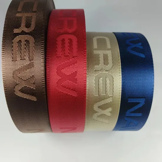 1.5 Inch 2 Inch Custom Logo Nylon Jacquard Woven Webbing Tape Lettered Polyester Polypropylene Jacquard Webbing for Bag Shoulder Strap