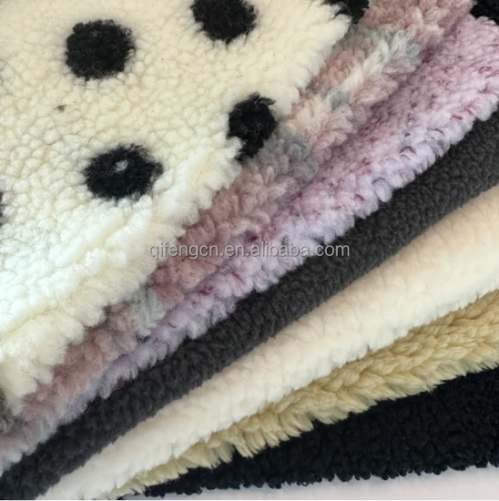 Customized 100% Polyester Printed Short Pile Sherpa Imitation Plush Lamb Fabric
