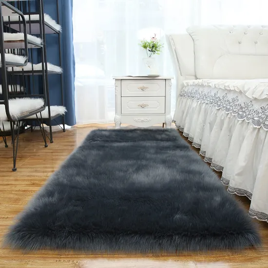 Custom Soft Faux Fur Rug Fluffy Rug Floor Fuzzy Machine Washable Shaggy Rug for Bedroom Floor Sofa Chair and Living Room