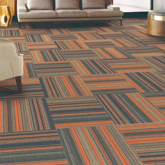 China Factory Custom OEM Best Price Carpet Tile PP 50*50 Stock Commercial Office Carpet Tile Industrial Modular Cheap Carpet Tiles with Bitumen Backing