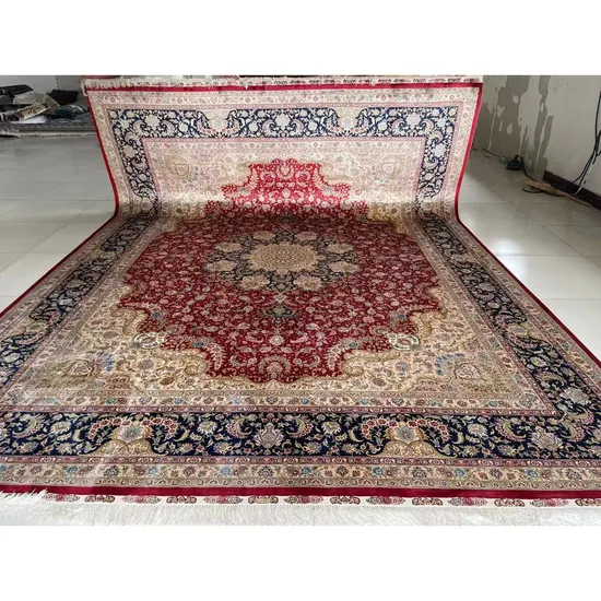 6X9 Oriental Traditional Design 100 Handmade Hand Knotted Carpet Red Persian Area Rug Silk for Sale