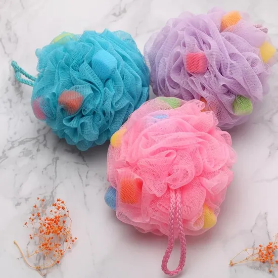 Bath Ball Loofah Sponge Shower Scrubber Sponge Bath Poufs Bath Ball