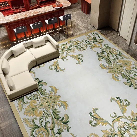 Middle East Green Yellow Beige Trditional Banquet Room Carpets Customized